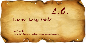 Lazavitzky Odó névjegykártya